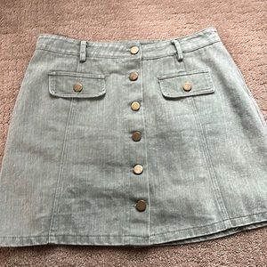 Green Denim Skirt